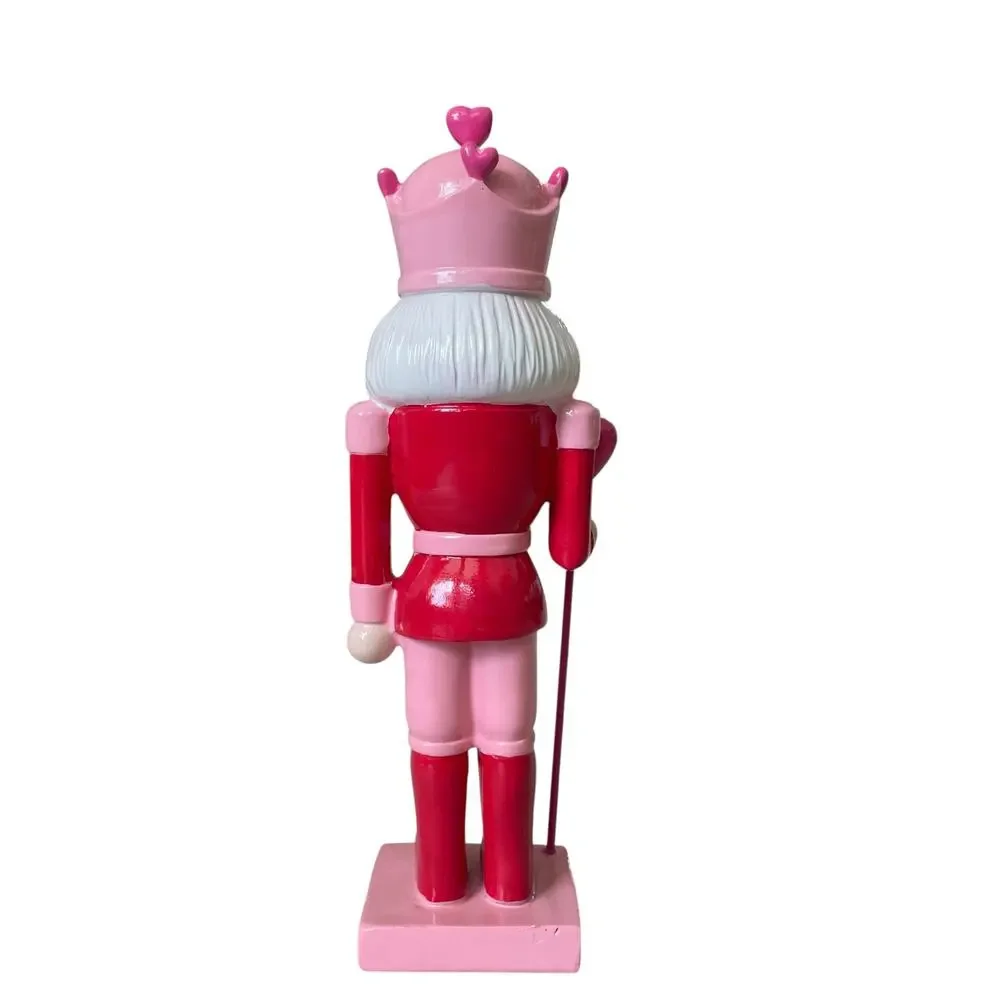 Cupcakes & Cashmere Wooden Heart Nutcracker 12.5in Pink & Red Valentines Decor